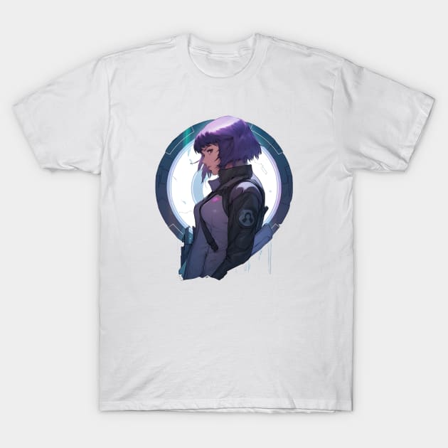 Cybernetic Journeys: Ghost in the Shell Aesthetics, Techno-Thriller Manga, and Mind-Bending Cyber Warfare Art T-Shirt by insaneLEDP